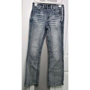 Salvage Buckle Mayhem Jr Boot Cut Youth Jeans 16R washed Denim Blue Embroidered